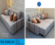 ESTOFADO NATANAEL COM MOLA CAIXA ZERO 2,20 M PADOVANI COR 8016 LINHO CINZA<br />
 <br />
R$2.999,00